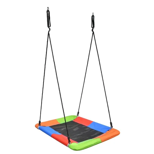 Swinging Monkey Giant Mat Platform Swing in Vibrant Rainbow Tree Swing 40x22 x 30x22 400 lb Weight Capacity Waterproof Fabric Re
