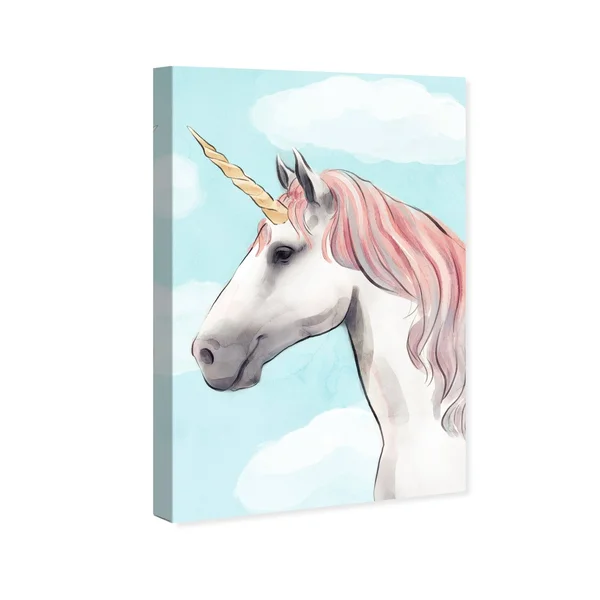 Oliver Gal 'Pastel Unicorn Mane' Fantasy and sci-fi Wall Art Canvas Print - Pink - Blue - 24 x 36