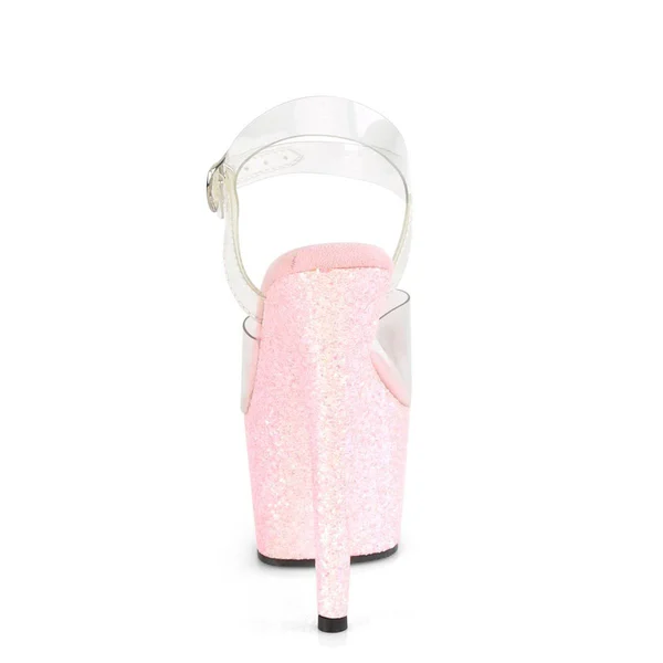 Pleaser - ADORE-708LG 10, Clear/Opal Multi Glitter