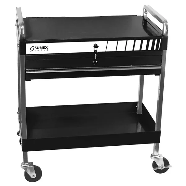 Sunex 8013A Service Cart with Locking Top and Drawer (Red)