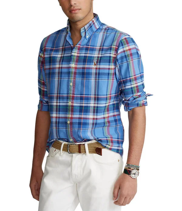 Polo Ralph Lauren Men's Classic Fit Plaid Oxford Shirt - Multi - 2XL