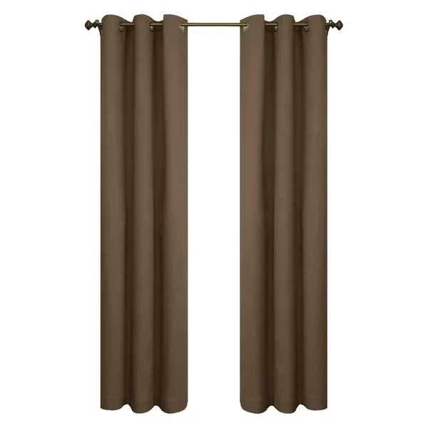 Weathermate Grommet Top Curtain Panel Pair Chocolate 80 x 63x22
