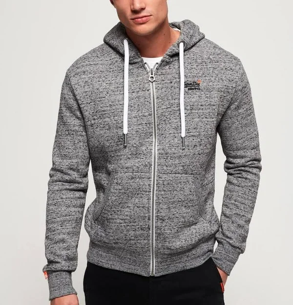 Superdry Orange Label Full Zip Hoodie Grey