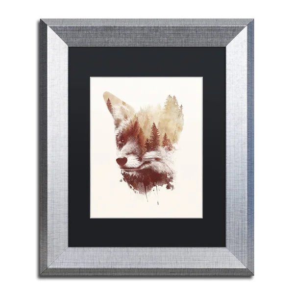 Trademark Fine Art Blind Fox by Robert Farkas Framed Graphic Art - Size: 14x22 H x 11x22 W x 0.5x22 D - Matte Color: Black