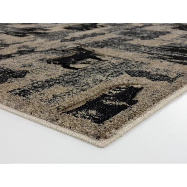 Wild Life Collection Beige/Black Area Rug - 5&2&& x 5&2&&