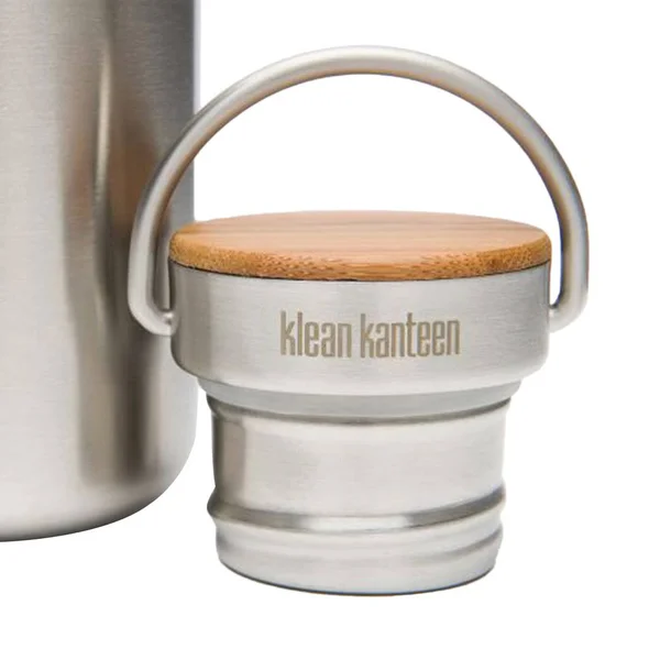 Klean Kanteen 800 ml - 27 oz Kanteen Reflect (Bamboo Cap)-BS - Brushed Stainless - One Size - Unisex