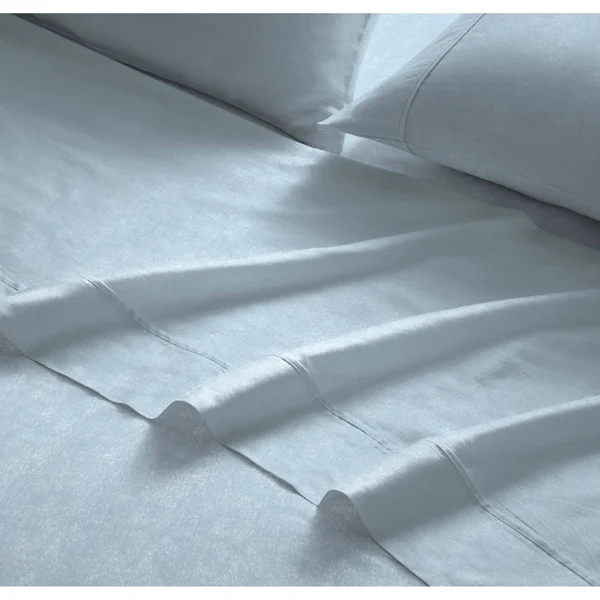 Brielle Home 100% Organic Cotton Heather Printed Sheet Set California King, Taupe