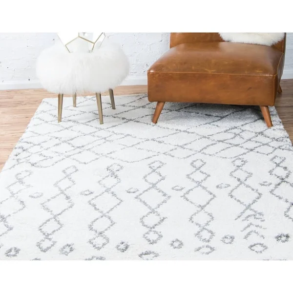 Unique Loom Geometric Rabat Shag Runner Rug - 2& 7 x 6& - Yellow