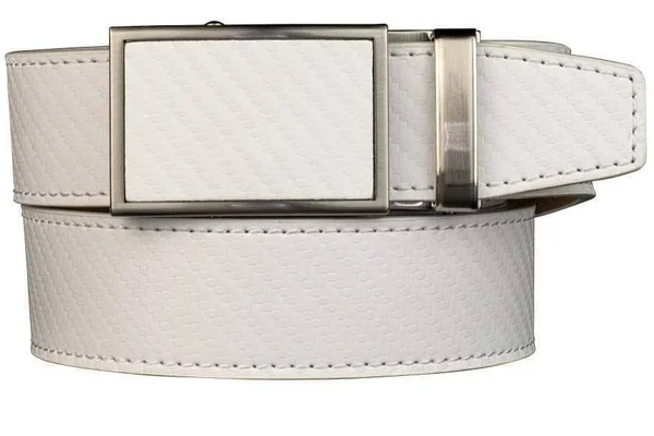 Nexbelt Men's Go-In Carbon White Golf Ratchet Belt - 45" Waist, Leather