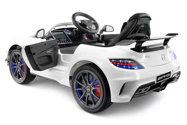 2018 Mercedes SLS AMG 12V Battery Powered Motorized Ride on Toy Car with Built in LCD TV - LED Lights, Leather Seat