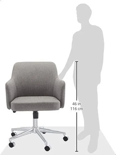 Amazon Basics Twill Fabric Adjustable Swivel Office Chair - Light Grey