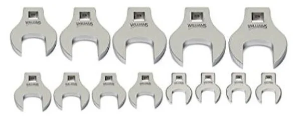 Williams 10741 12 Piece 3/8 Drive Crowfoot Wrench Set 1-3/16 to 2