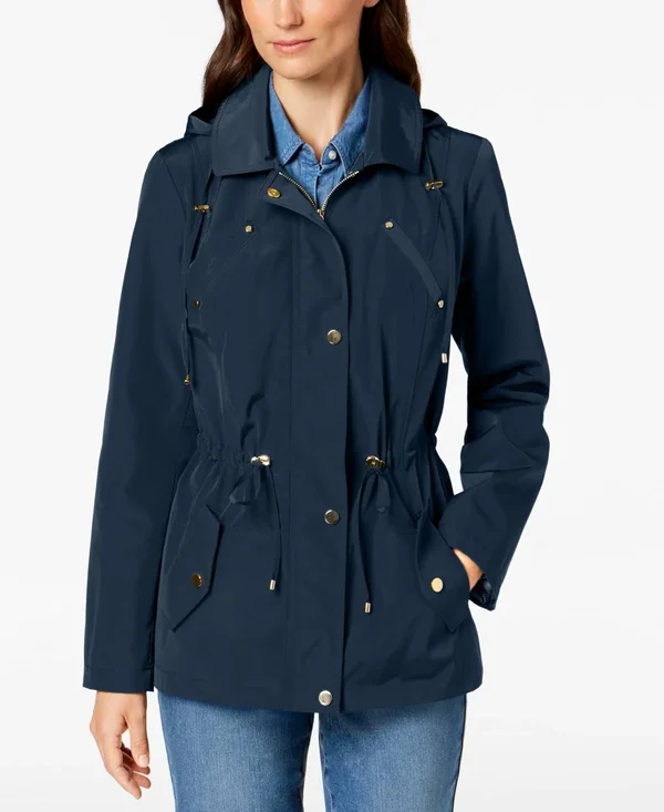 Charter Club Water-Resistant Hooded Anorak Jacket - Created for Macy&s - Blue S