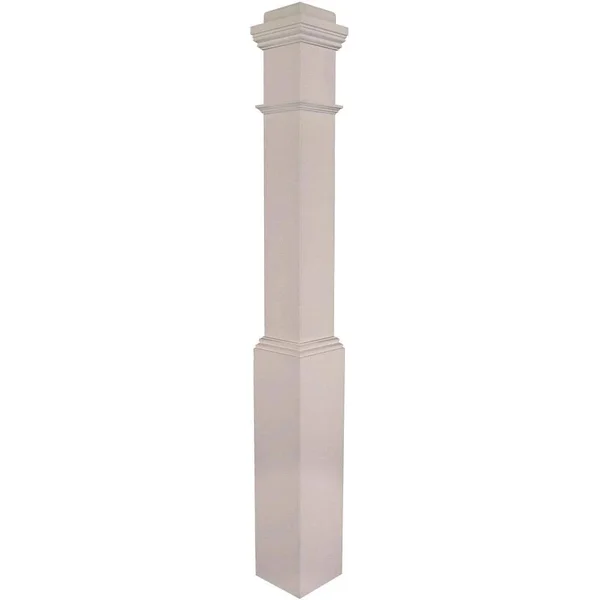 4091 55 in. x 6-1/4 in. Primed White Box Newel Post