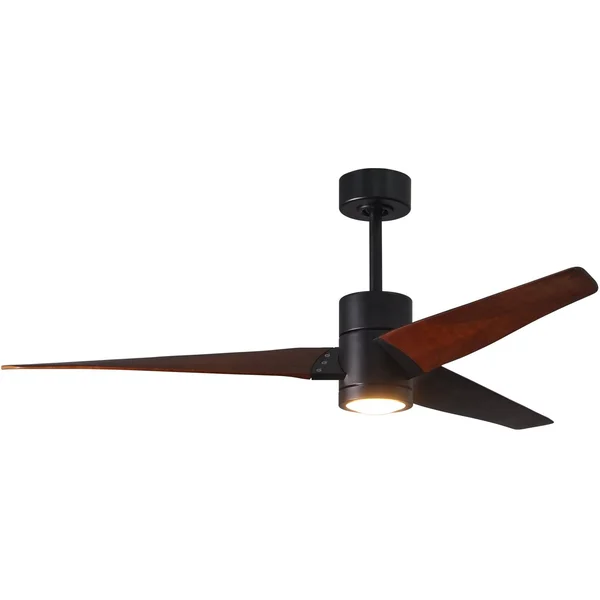 Matthews Fan Co SJ-BN-WN-42 Super Janet 42 inch Brushed Nickel with Walnut Tone Blades Ceiling Fan Atlas