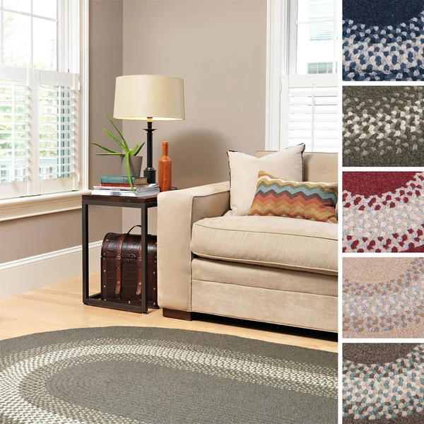 Colonial Mills Cozy Cabin Braided Reversible Indoor Area Rug - 6& x 6& Round - Green