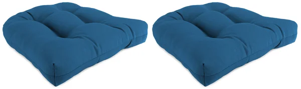 Set of 2 Outdoor 18x22 Wicker Chair Cushions-Sunbrella Cavas Regatta Glen Raven - Jordan Manufacturing 9915PK2-3740H