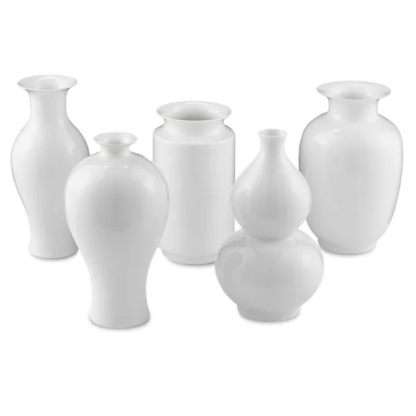 Currey-Imperial White Medium Vase Set-1200-0213