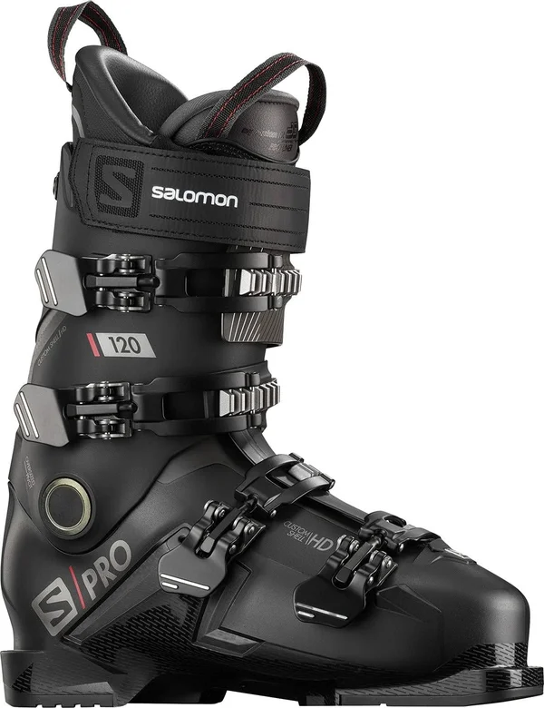 Salomon S Pro 120 Ski Boots 31.5 Black Beluga Red