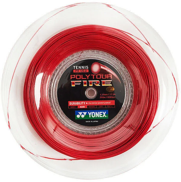 Yonex Poly Tour Fire 120/17G Tennis String Reel Red - PTFIRE120R
