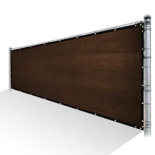 ColourTree 5 ft. x 182 ft. Brown Privacy Fence Screen Mesh Cover Screen with Reinforced Grommets for Garden Fence (Custom Size)