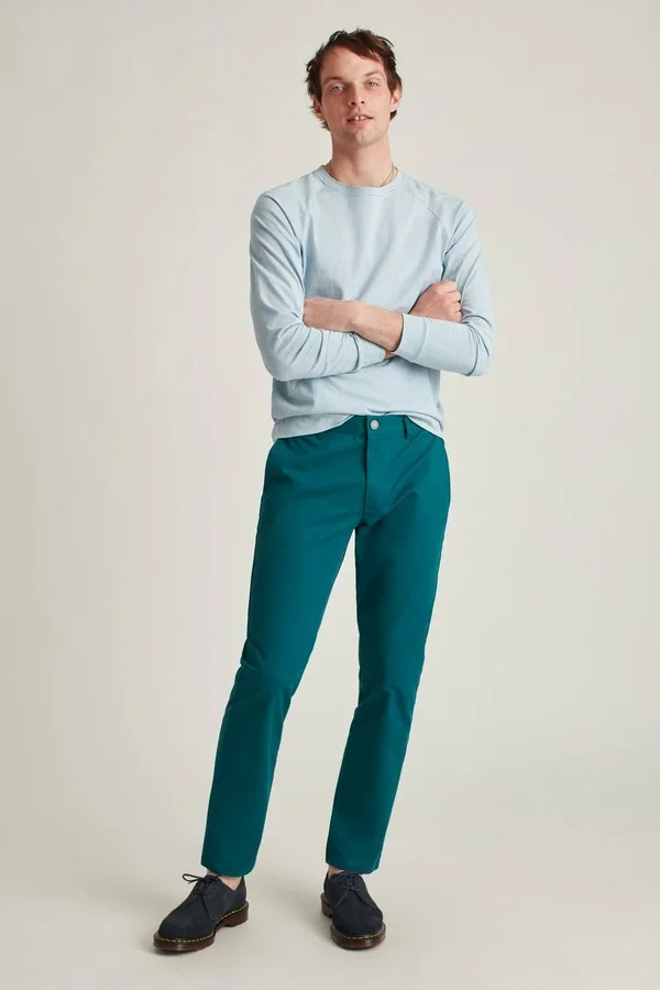 Stretch Washed Chinos Slim for Men by Bonobos - Aquatic Turqoise - 34 x 30