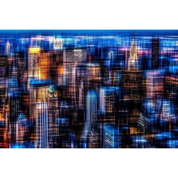 Easy Art Prints Hannes Cmarits's 'Downtown II' Premium Canvas Art - 12 x 18 - Modern Black Frame