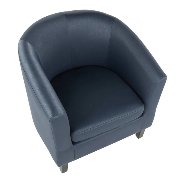 LumiSource Claudia Contemporary Accent Chair in Black Wooden Legs and Slate Satin