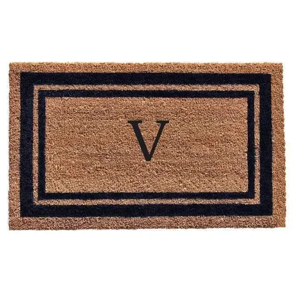 Home & More Monogram Letter x 18x22 x 30x22 Border Door Mat in Dark Blue