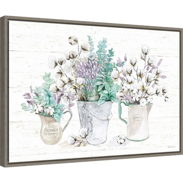 Amanti Art Farmhouse Cotton I Framed Canvas Print, Grey, 23x16