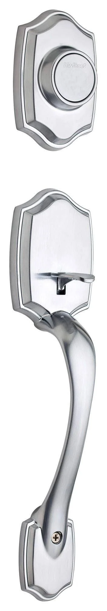 Kwikset 699BWLIP-26D Belleview Dummy Exterior Handleset, Satin Chrome
