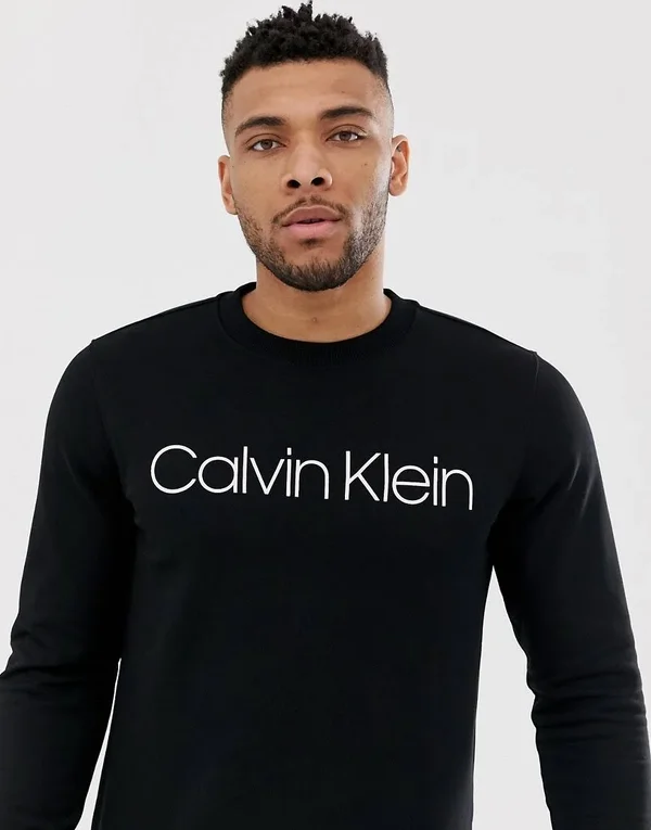 Calvin Klein Logo Crew Neck Sweatshirt Black