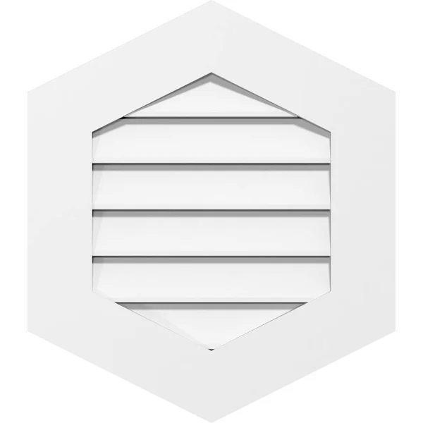 Ekena Millwork GVPVP34X3801SF-10 34x22W x 38x22H Vertical Peaked Surface Mount PVC Gable Vent 10/12 Pitch: Functional, w/ 3-1/2x