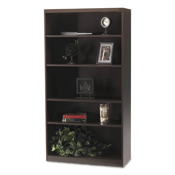 Mayline Aberdeen 5 Shelf Bookcase Mocha
