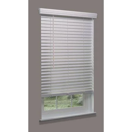 Linen Avenue F5Wt2900B56Im Cordless Faux Wood Blind, white, 29x22w x 52 to