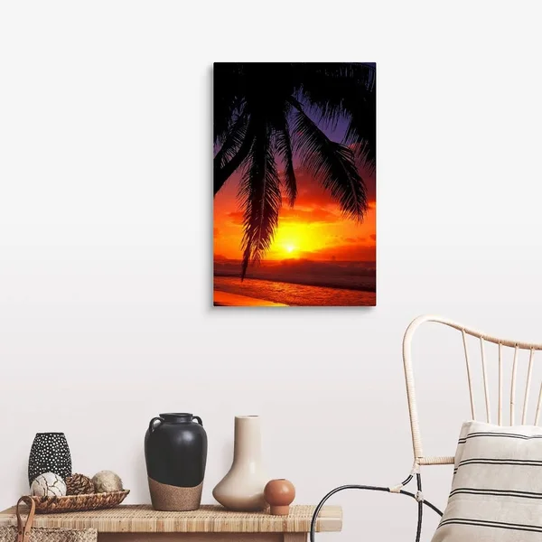 Hawaii - View of Sunset from The Beach, Canvas Wall Art, 20x30, Great Big Canvas