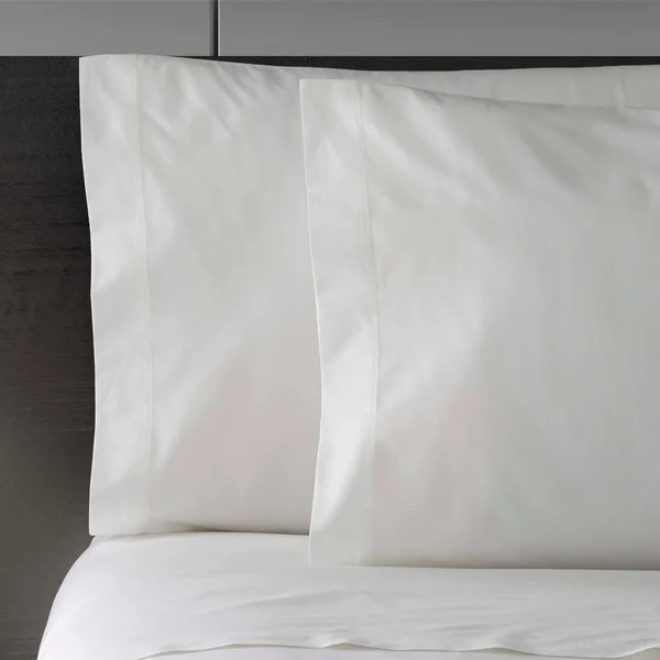 Vera Wang Solid Cotton Percale Sheet Set, King - White