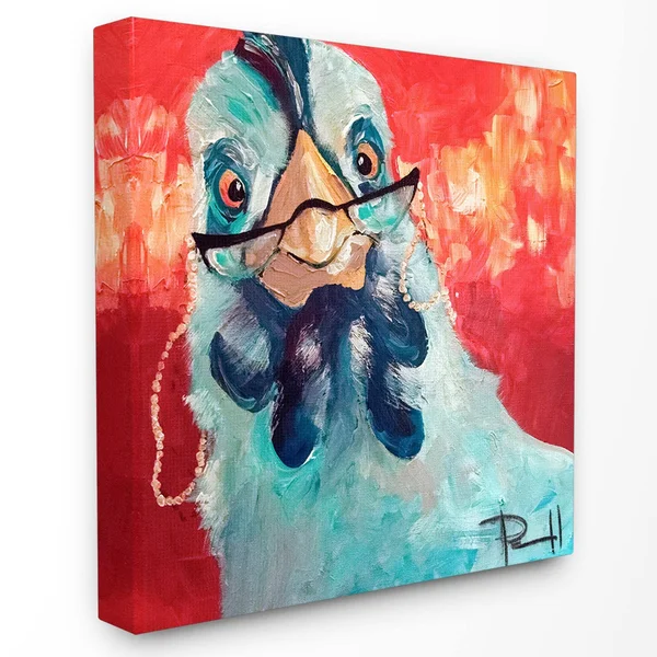 Stupell Stylishly Appalled and Painterly Chicken Canvas Art - 30 x 30