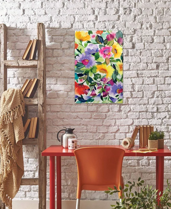 iCanvas Lavender Zinnias by Kim Parker Gallery-Wrapped Canvas Print - 26x22 x 18x22 x 0.75x22