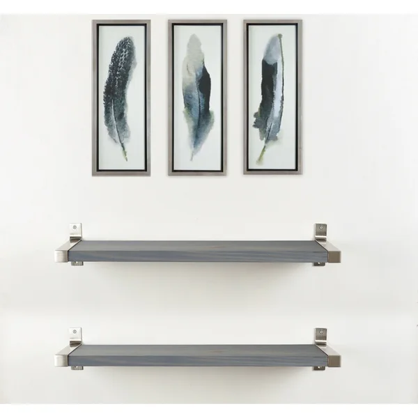 BrandtWorks Modern Industrial Wall Shelf - Set of 2