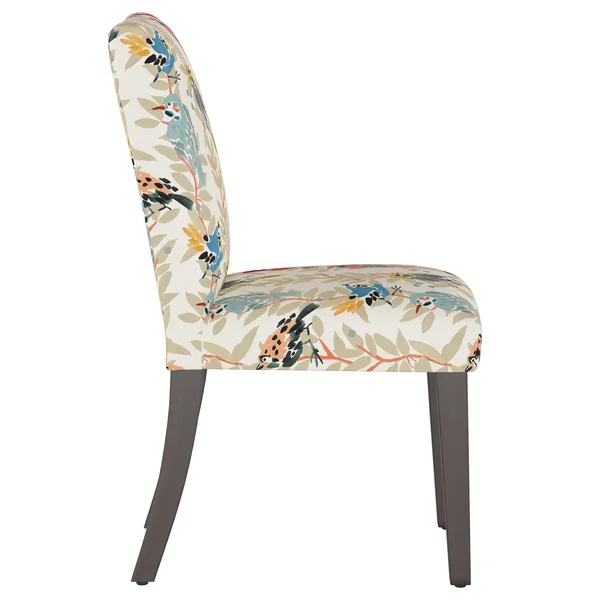 Andres Cotton Parsons Chair Mistana Upholstery: Gray/Red Floral