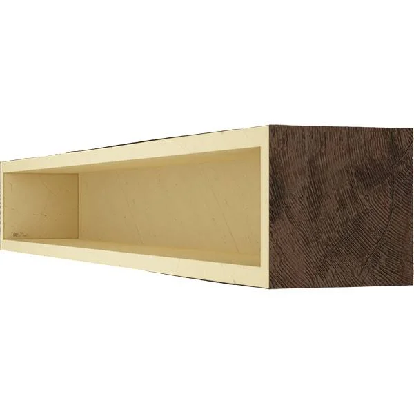 Ekena Millwork MANUPC04X04X84ZH 4x22H x 4x22D x 84x22W Pecky Cypress Faux Wood Fireplace Mantel - Premium Hickory