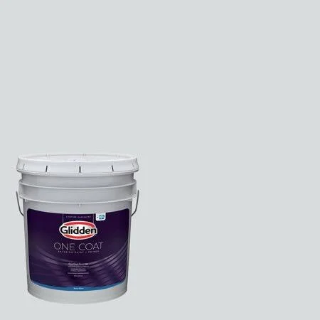 Glidden One Coat Exterior Paint and Primer - Spring Thaw, White, 5 Gallon, Semi-Gloss