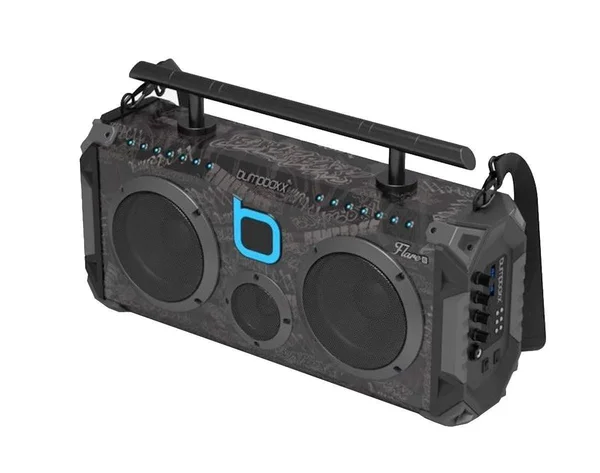 Bumpboxx Bluetooth Boombox Flare6 Black Graffiti Bbg, Rechargeable Bluetooth Speaker
