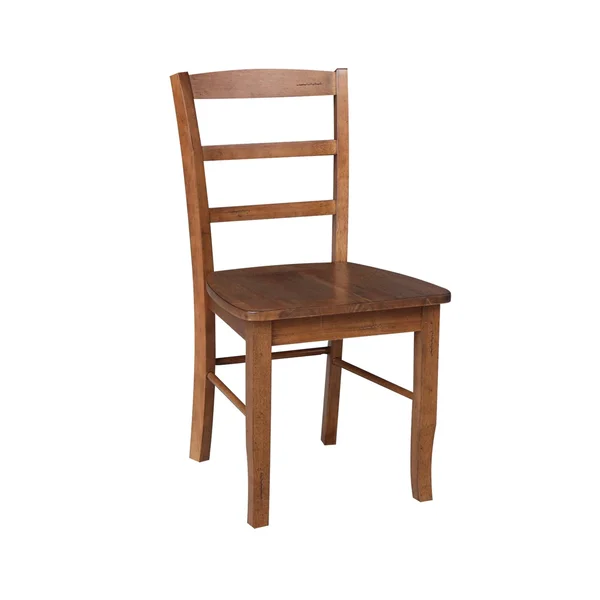 International Concepts 36x22 Round Top Pedestal EXT Table with 12x22 Leaf and 2 RTA Madrid Chairs - Black/Cherry