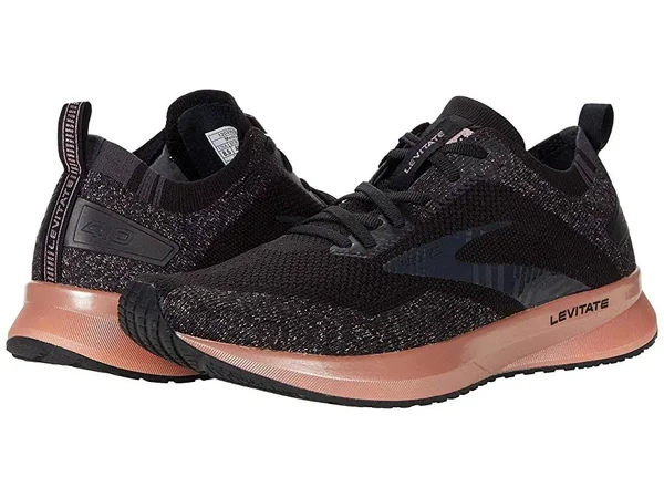 Women's Levitate 4 Running Shoe - Black/Ebony/Rose Gold - 5