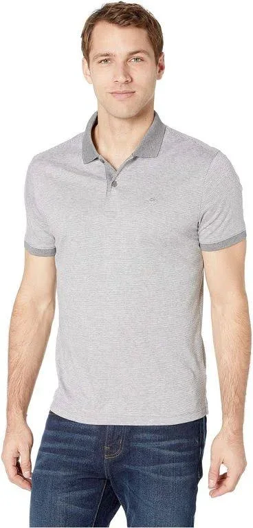 Calvin Klein Men's Liquid Touch Micro Stripe Polo Shirt - Standard White Combo