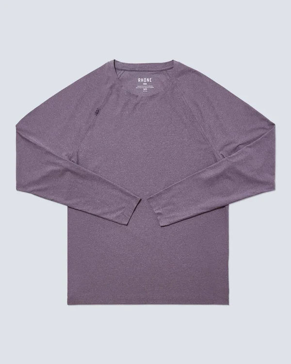 Men's Rhone Reign Long Sleeve Performance T-Shirt, Size Medium - Purple
