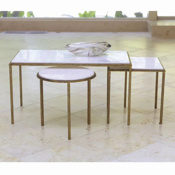 Global Views Hammered Gold Square Table