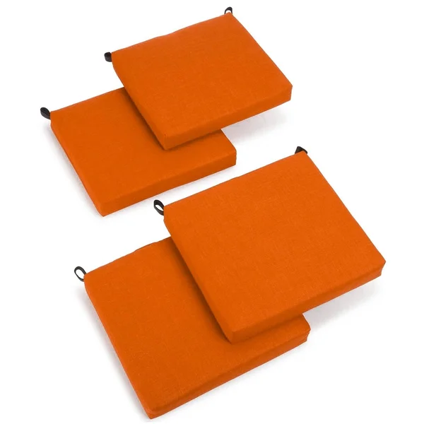 Blazing Needles 20-inch Indoor/Outdoor Chair Cushion (Set of 4) - Tangerine Dream